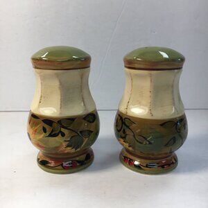 Certified International Scalloped Sunflower Ceramic Salt & Pepper Shakers Set